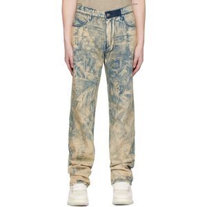 RTA Mens Jeans Size 33 Blue Acid Wash Straight Leg JONAS Luxury Streetwear $425